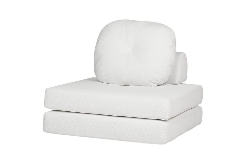 Bäddsoffa Olden - Vit/Manchestertyg, 81x182 cm - Möbler - Stolar & fåtöljer - Fåtölj - Bäddfåtölj