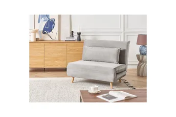Bäddsoffa Setten - Grå, ljust trä - Möbler - Stolar & fåtöljer - Fåtölj - Bäddfåtölj