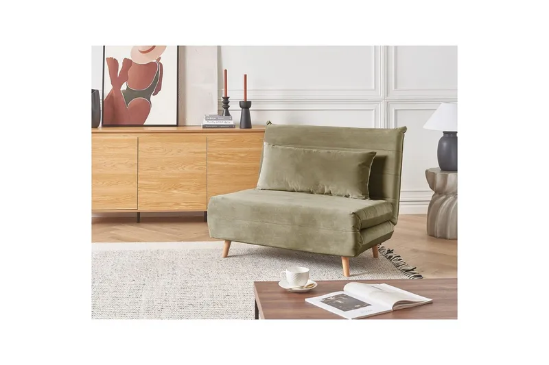 Bäddsoffa Setten - Grönt, ljust trä - Möbler - Stolar & fåtöljer - Fåtölj - Bäddfåtölj