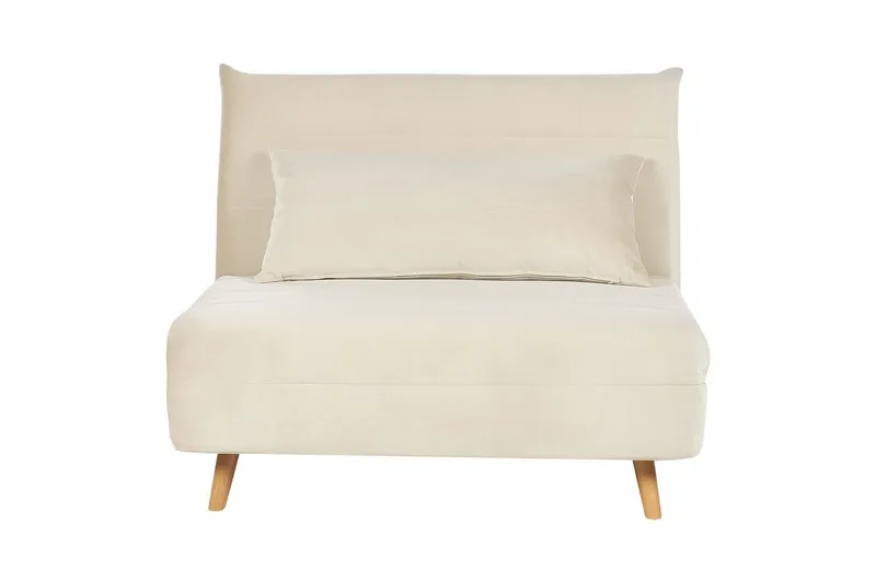 Bäddsoffa Setten, Vit, ljust trä