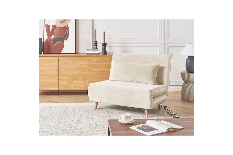 Bäddsoffa Setten - Vit, ljust trä - Möbler - Stolar & fåtöljer - Fåtölj - Bäddfåtölj