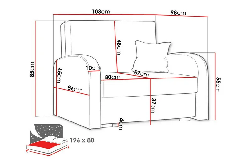 Denegal Bäddfåtölj blue - Möbler - Stolar & fåtöljer - Fåtölj - Bäddfåtölj