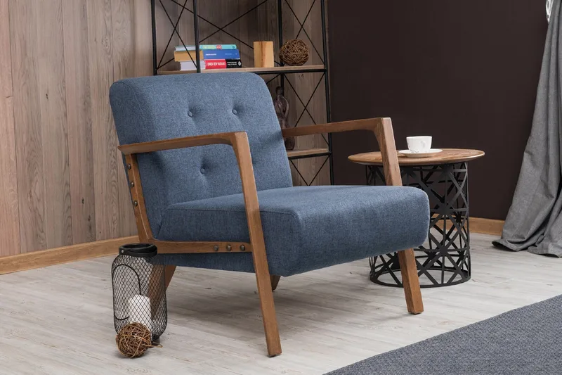 Barrion Fåtölj med Armstöd - Blå - Möbler - Stolar & fåtöljer - Fåtölj