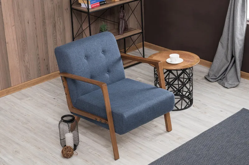 Barrion Fåtölj med Armstöd - Blå - Möbler - Stolar & fåtöljer - Fåtölj