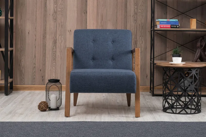 Barrion Fåtölj med Armstöd - Blå - Möbler - Stolar & fåtöljer - Fåtölj