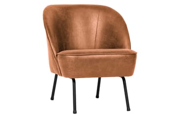 Bastien Retro Fåtölj i Läder - Cognac - Möbler - Stolar & fåtöljer - Fåtölj - Skinnfåtölj & läderfåtölj