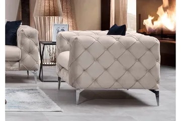 Beachport Fåtölj - Beige - Möbler - Stolar & fåtöljer - Fåtölj - Chesterfield fåtölj