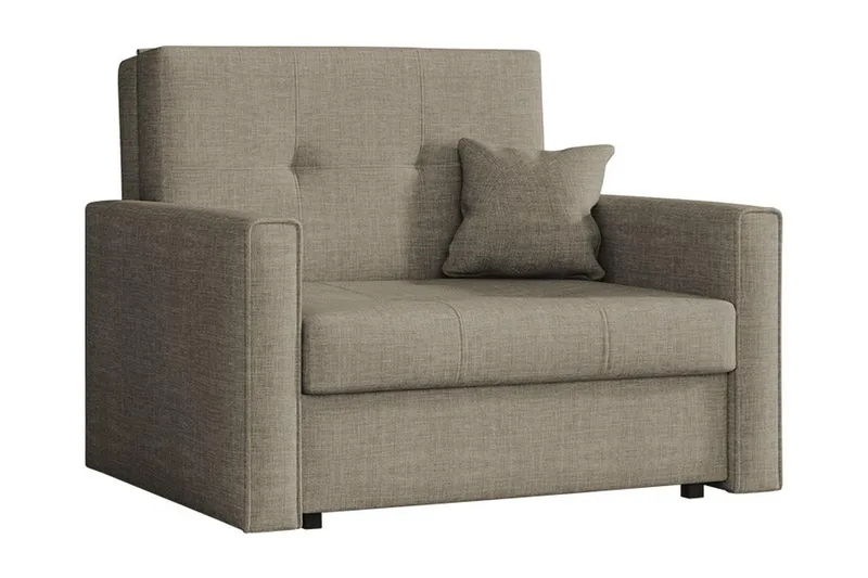 Bensbyn 2-sits Bäddsoffa 80x196 cm med Förvaring i Tyg, Grå