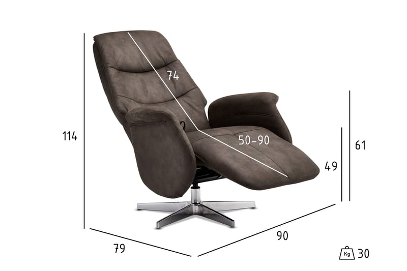 Delta Recliner - Brun - Möbler - Stolar & fåtöljer - Fåtölj - Biofåtölj & reclinerfåtölj