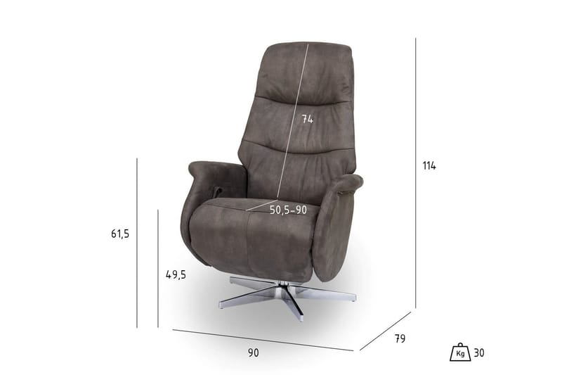 Delta Recliner - Brun - Möbler - Stolar & fåtöljer - Fåtölj - Biofåtölj & reclinerfåtölj