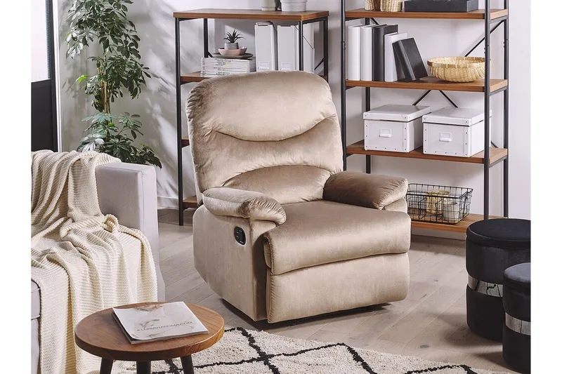 Ellov Fåtölj - Brungrå/Sammet - Möbler - Stolar & fåtöljer - Fåtölj - Biofåtölj & reclinerfåtölj