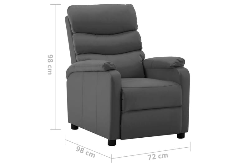 Fällbar fåtölj grå konstläder - Grå - Möbler - Stolar & fåtöljer - Fåtölj - Biofåtölj & reclinerfåtölj