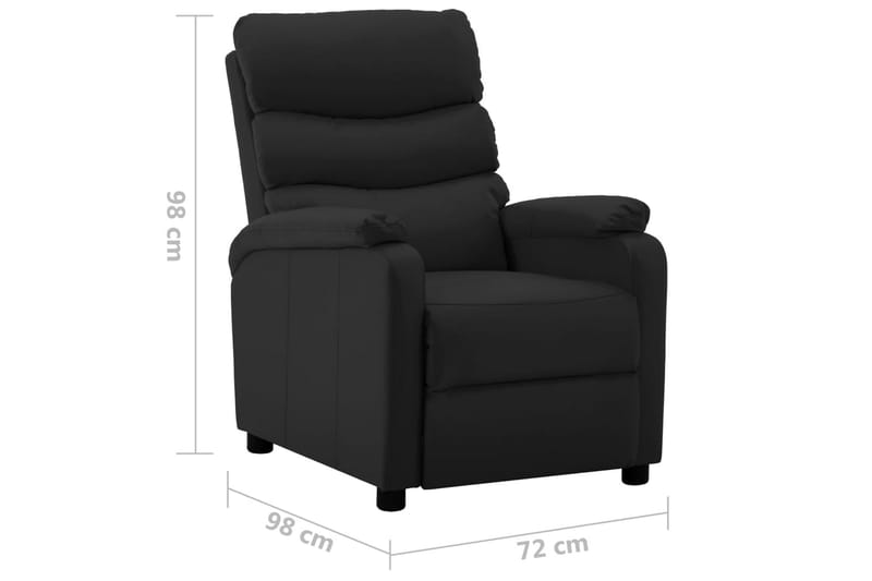 Fällbar fåtölj svart konstläder - Svart - Möbler - Stolar & fåtöljer - Fåtölj - Biofåtölj & reclinerfåtölj