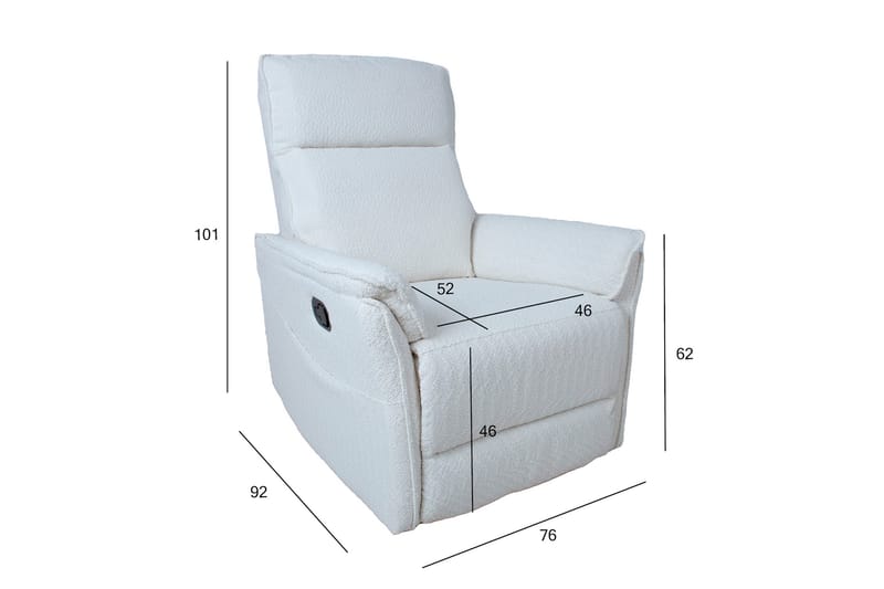 Gerry Reclinerfåtölj Vit - Möbler - Stolar & fåtöljer - Fåtölj - Biofåtölj & reclinerfåtölj