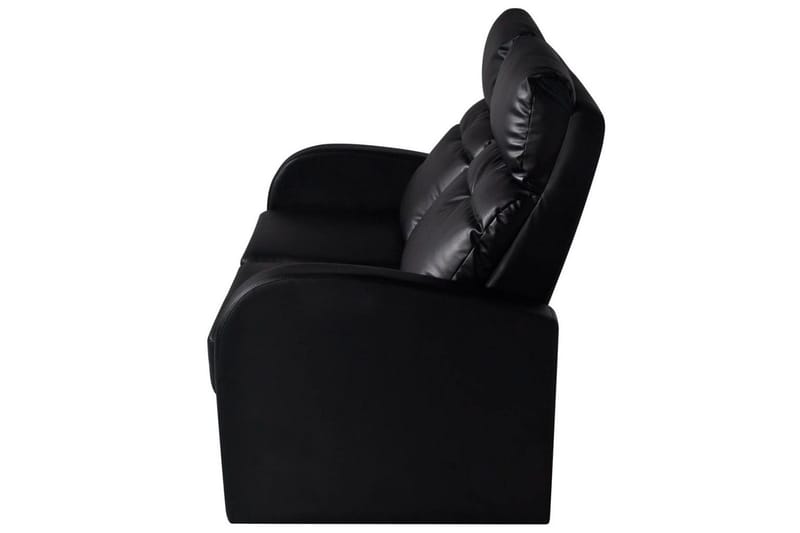 Liggfåtölj med LED 2-sits konstläder svart - Svart - Möbler - Stolar & fåtöljer - Fåtölj - Biofåtölj & reclinerfåtölj