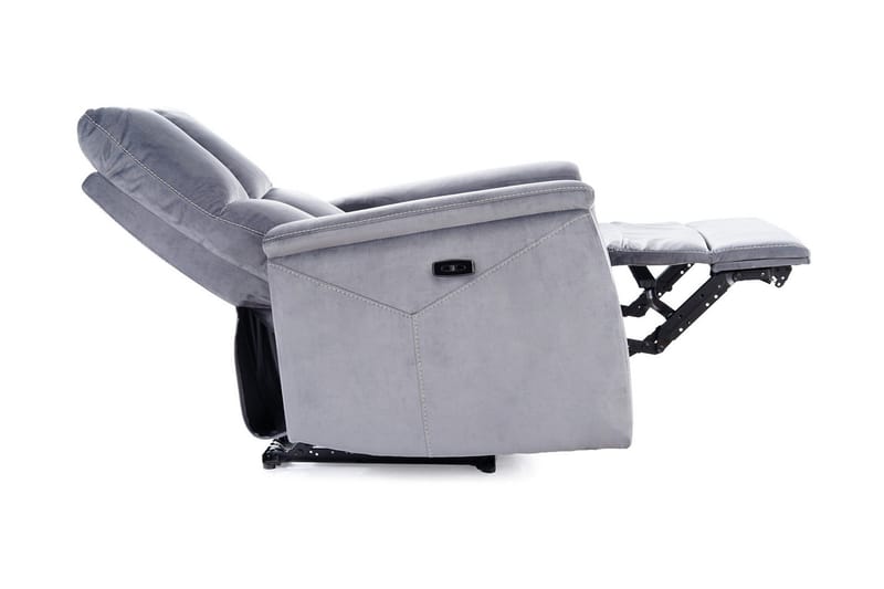 Neptu Reclinerfåtölj Elektrisk - Sammet/Grå - Möbler - Stolar & fåtöljer - Fåtölj - Biofåtölj & reclinerfåtölj