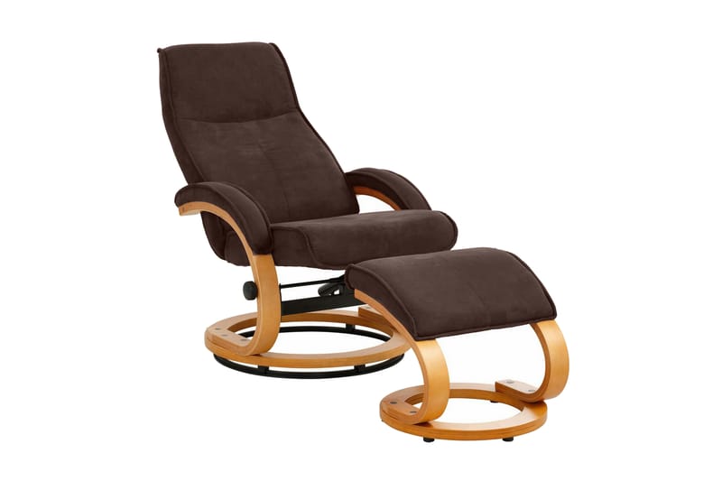 Pasha Reclinerfåtölj Microfiber - Brun/Trä - Möbler - Stolar & fåtöljer - Fåtölj - Biofåtölj & reclinerfåtölj
