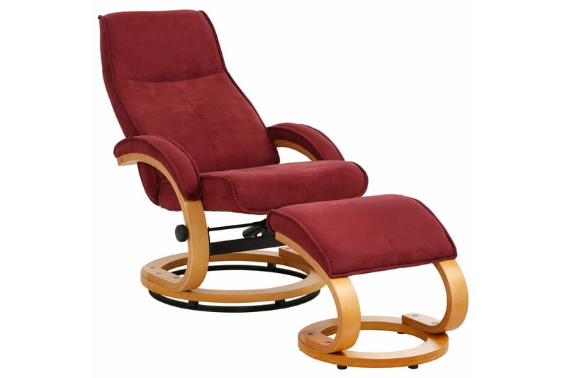 Pasha Reclinerfåtölj Microfiber - Röd/Trä - Möbler - Stolar & fåtöljer - Fåtölj - Biofåtölj & reclinerfåtölj
