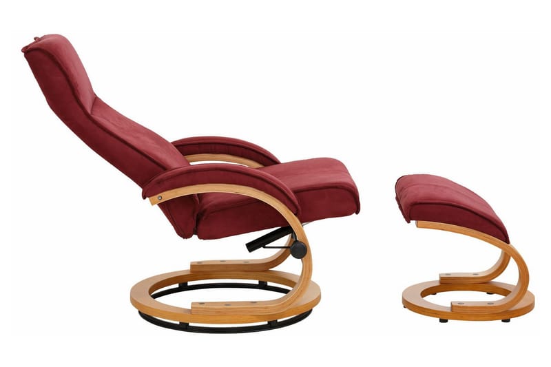 Pasha Reclinerfåtölj Microfiber - Röd/Trä - Möbler - Stolar & fåtöljer - Fåtölj - Biofåtölj & reclinerfåtölj