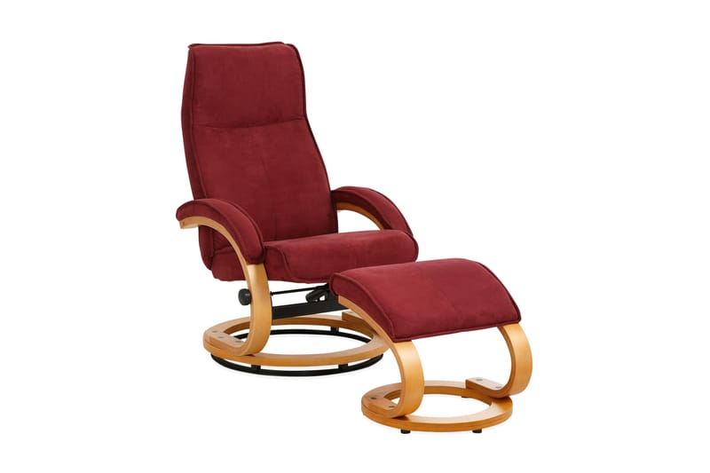 Pasha Reclinerfåtölj Microfiber - Röd/Trä - Möbler - Stolar & fåtöljer - Fåtölj - Biofåtölj & reclinerfåtölj