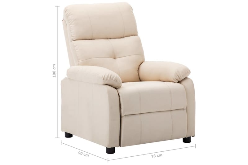Reclinerfåtölj gräddvit tyg - Vit - Möbler - Stolar & fåtöljer - Fåtölj - Biofåtölj & reclinerfåtölj