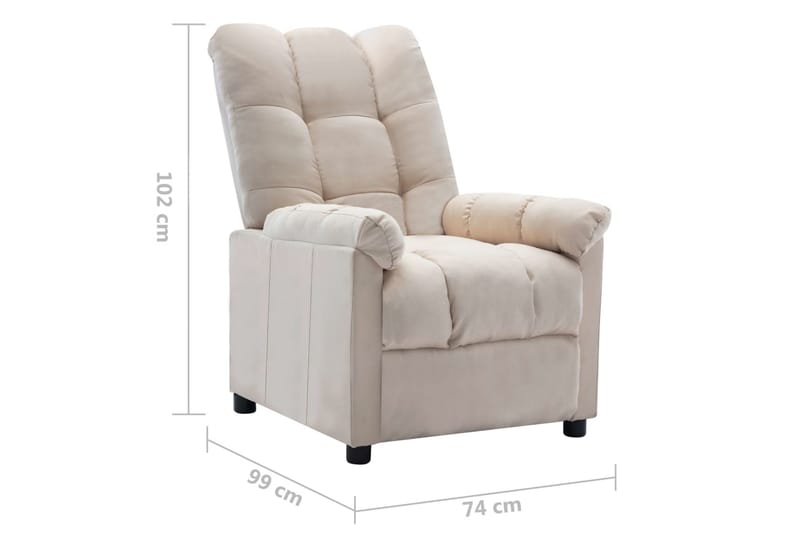 Reclinerfåtölj gräddvit tyg - Vit - Möbler - Stolar & fåtöljer - Fåtölj - Biofåtölj & reclinerfåtölj