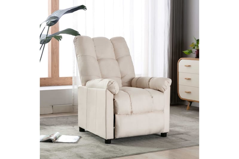 Reclinerfåtölj gräddvit tyg - Vit - Möbler - Stolar & fåtöljer - Fåtölj - Biofåtölj & reclinerfåtölj
