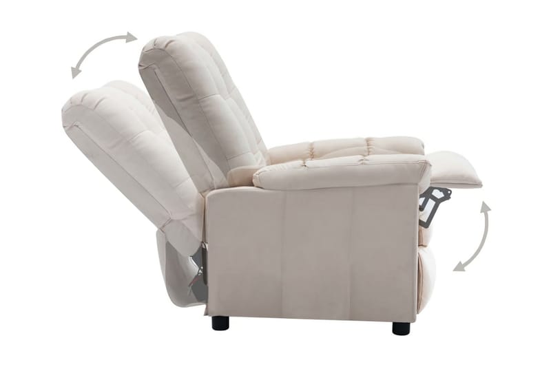 Reclinerfåtölj gräddvit tyg - Vit - Möbler - Stolar & fåtöljer - Fåtölj - Biofåtölj & reclinerfåtölj