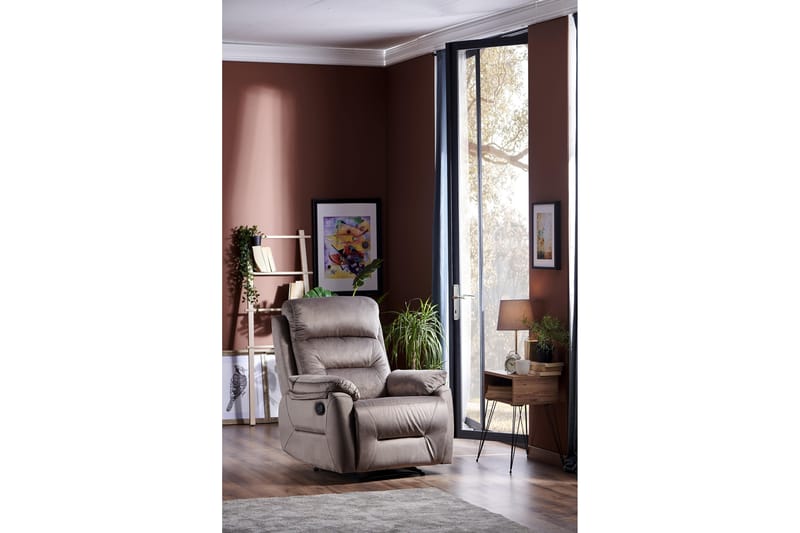 Reclinerfåtölj - Ljusbrun - Möbler - Stolar & fåtöljer - Fåtölj - Biofåtölj & reclinerfåtölj