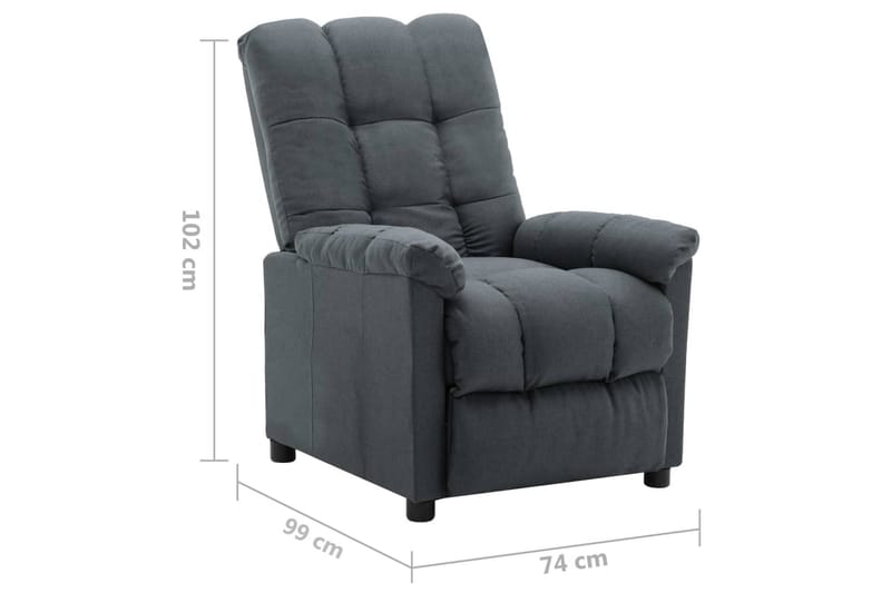 Reclinerfåtölj ljusgrå tyg - Grå - Möbler - Stolar & fåtöljer - Fåtölj - Biofåtölj & reclinerfåtölj