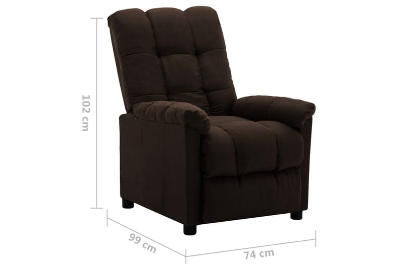 Reclinerfåtölj mörkbrun tyg - Brun - Möbler - Stolar & fåtöljer - Fåtölj - Biofåtölj & reclinerfåtölj