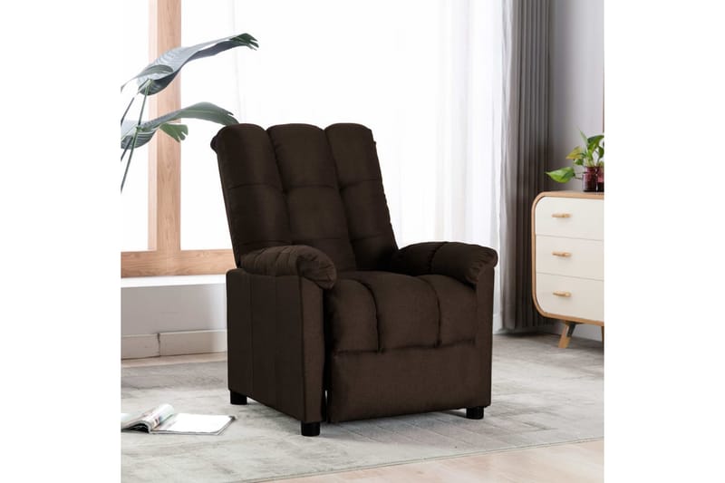 Reclinerfåtölj mörkbrun tyg - Brun - Möbler - Stolar & fåtöljer - Fåtölj - Biofåtölj & reclinerfåtölj