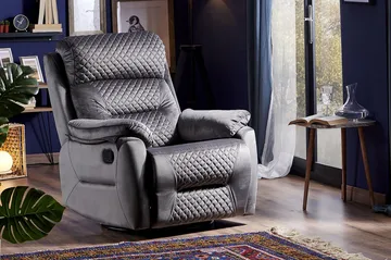 Reclinerfåtölj - Mörkgrå - Möbler - Stolar & fåtöljer - Fåtölj - Biofåtölj & reclinerfåtölj