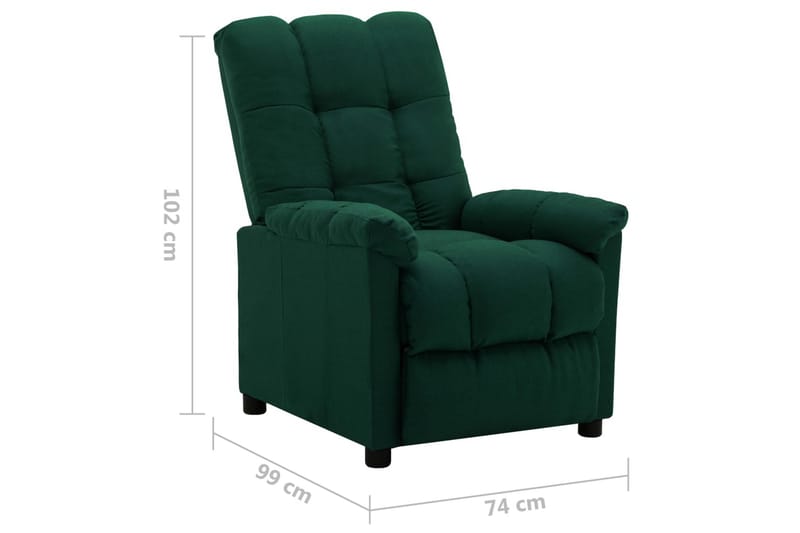 Reclinerfåtölj mörkgrön tyg - Grön - Möbler - Stolar & fåtöljer - Fåtölj - Biofåtölj & reclinerfåtölj