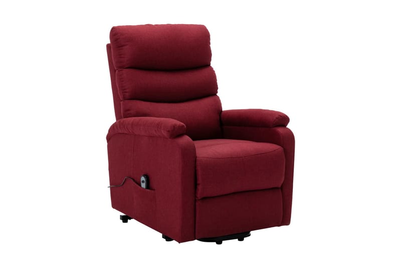 Reclinerfåtölj med uppresningsfunktion vinröd tyg - Röd - Möbler - Stolar & fåtöljer - Fåtölj - Biofåtölj & reclinerfåtölj