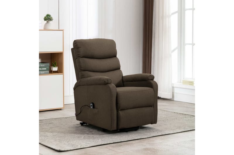 Reclinerfåtölj med uppresningshjälp brun tyg - Brun - Möbler - Stolar & fåtöljer - Fåtölj - Biofåtölj & reclinerfåtölj