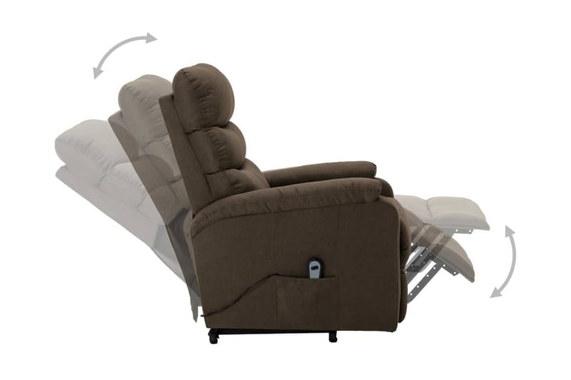 Reclinerfåtölj med uppresningshjälp brun tyg - Brun - Möbler - Stolar & fåtöljer - Fåtölj - Biofåtölj & reclinerfåtölj