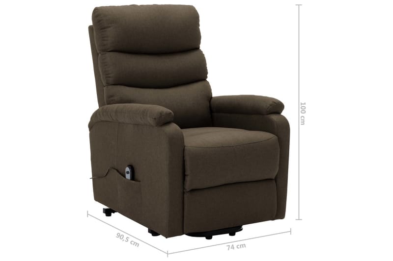 Reclinerfåtölj med uppresningshjälp brun tyg - Brun - Möbler - Stolar & fåtöljer - Fåtölj - Biofåtölj & reclinerfåtölj