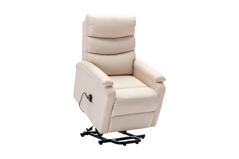 Reclinerfåtölj med uppresningshjälp gräddvit tyg - Vit - Möbler - Stolar & fåtöljer - Fåtölj - Biofåtölj & reclinerfåtölj