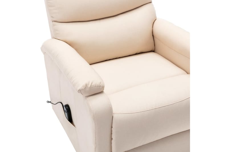 Reclinerfåtölj med uppresningshjälp gräddvit tyg - Vit - Möbler - Stolar & fåtöljer - Fåtölj - Biofåtölj & reclinerfåtölj