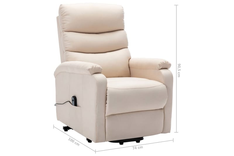 Reclinerfåtölj med uppresningshjälp gräddvit tyg - Vit - Möbler - Stolar & fåtöljer - Fåtölj - Biofåtölj & reclinerfåtölj