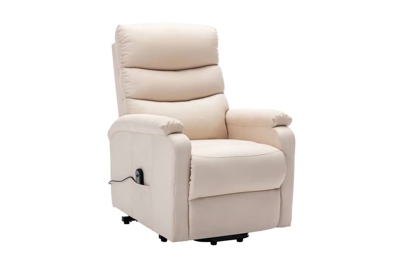 Reclinerfåtölj med uppresningshjälp gräddvit tyg - Vit - Möbler - Stolar & fåtöljer - Fåtölj - Biofåtölj & reclinerfåtölj