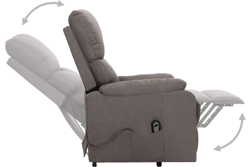 Reclinerfåtölj med uppresningshjälp ljusgrå tyg - Grå - Möbler - Stolar & fåtöljer - Fåtölj - Biofåtölj & reclinerfåtölj