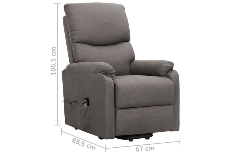 Reclinerfåtölj med uppresningshjälp ljusgrå tyg - Grå - Möbler - Stolar & fåtöljer - Fåtölj - Biofåtölj & reclinerfåtölj