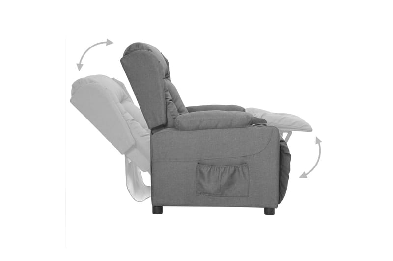 Reclinerfåtölj med uppresningshjälp ljusgrå tyg - Grå - Möbler - Stolar & fåtöljer - Fåtölj - Biofåtölj & reclinerfåtölj