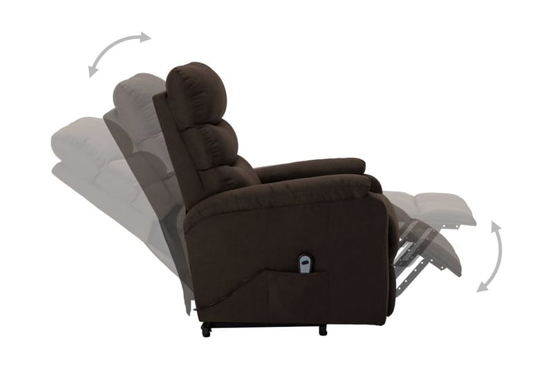 Reclinerfåtölj med uppresningshjälp mörkbrun tyg - Brun - Möbler - Stolar & fåtöljer - Fåtölj - Biofåtölj & reclinerfåtölj
