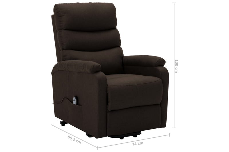 Reclinerfåtölj med uppresningshjälp mörkbrun tyg - Brun - Möbler - Stolar & fåtöljer - Fåtölj - Biofåtölj & reclinerfåtölj