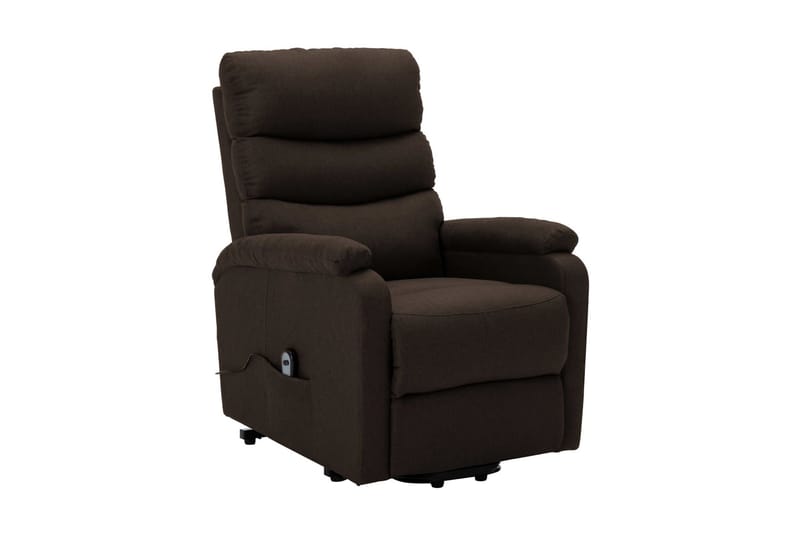 Reclinerfåtölj med uppresningshjälp mörkbrun tyg - Brun - Möbler - Stolar & fåtöljer - Fåtölj - Biofåtölj & reclinerfåtölj