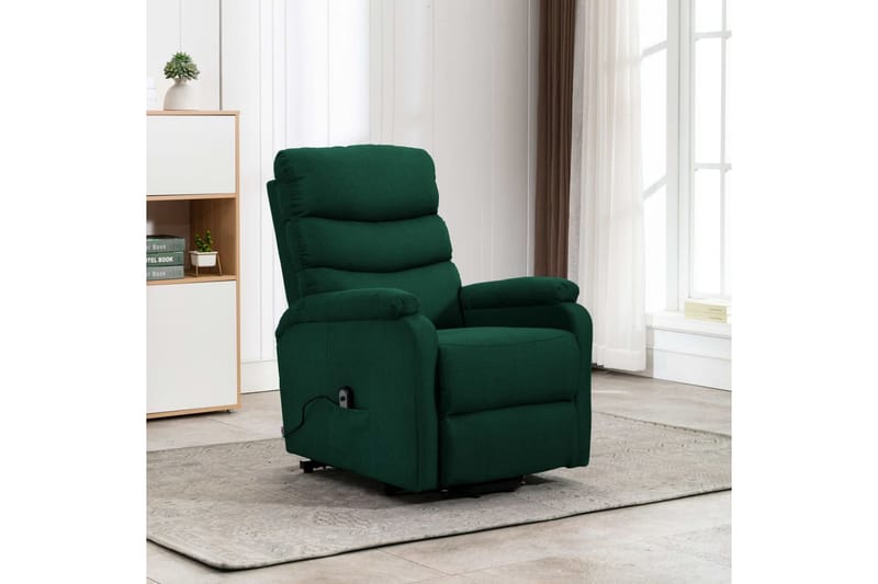 Reclinerfåtölj med uppresningshjälp mörkgrön tyg - Grön - Möbler - Stolar & fåtöljer - Fåtölj - Biofåtölj & reclinerfåtölj