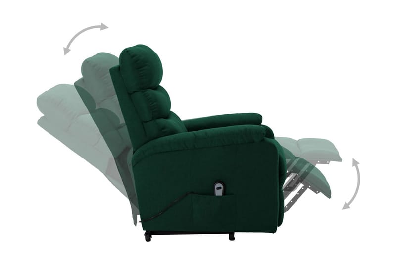 Reclinerfåtölj med uppresningshjälp mörkgrön tyg - Grön - Möbler - Stolar & fåtöljer - Fåtölj - Biofåtölj & reclinerfåtölj